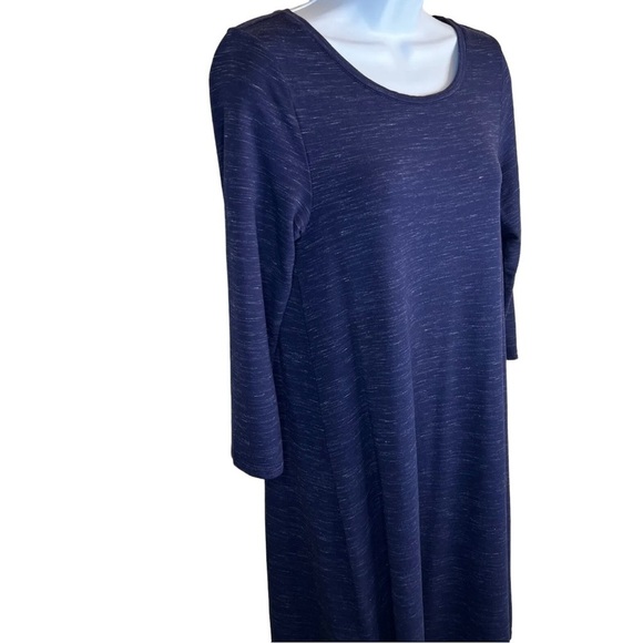 M Hilary Radley Blue Heather Long Sleeve Dress Stretch Medium 8 10 Shift Style - Picture 2 of 8